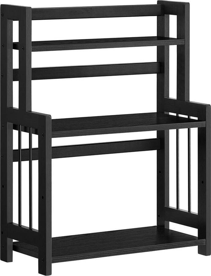 Rootz Living Rootz Kruidenrek Keukenorganizer Bamboe Opberger MDF Kast 18cm x 41cm x 53cm Ebbenhout Zwart Lichtgewicht 2 6kg