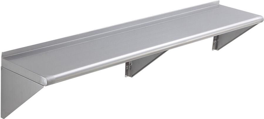 Kruidenrek wandrek 1524 x 356 x 63 mm hangend keukenrek met frame zwevend rek roestvrij staal 180 kg belastbaar plank wandrek kruidenrek voor keukens restaurants hotels etc