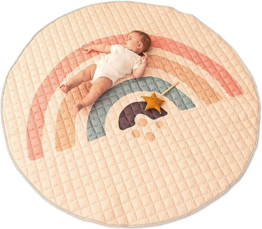 Hakuna Matte Gesteppte Krabbeldecke für Baby 150 cm – Extra Dicke 1 5 cm und Weiche Krabbelmatte in Schönem Unisex Design – Baby Spielmatte mit Rutschfester Unterseite zum Krabbeln und Spielen Speelmat Puzzelmat Baby Playmat
