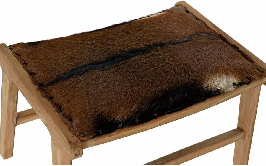 Kruk DKD Home Decor 8424001823215 Bruin Multicolour Natuurlijk Teakboom 65 x 47 x 42 cm