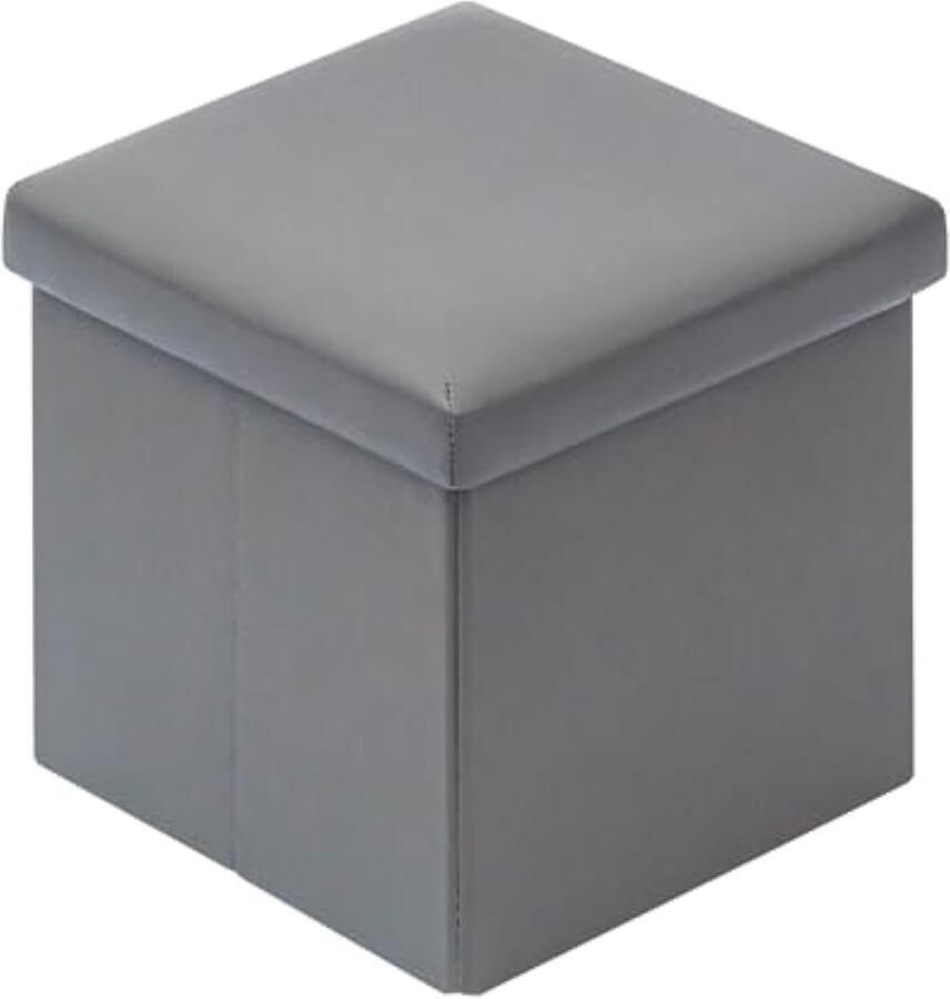 Kruk Met Opbergbank Opvouwbare Boeken Opbergdoos Kleine zitkist Opvouwbare doos met deksel Grijs 30x30x30cm