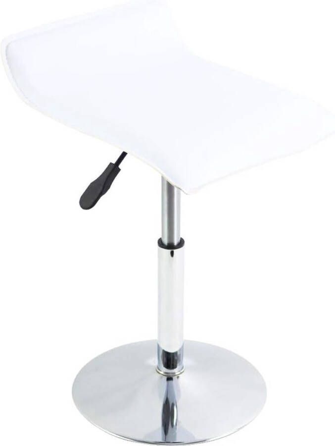 Kruk Vierkant PU lederen toonbankstoel Winkelstoel Huishoudelijke verheffende functie Draaibaar Receptie Lage barkruk Klein (wit)