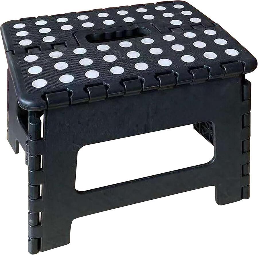 Kruk Voetenbank Opvouwbare kruk Voetenbank voor volwassenen Opvouwbare voetenbank Opvouwbaar Kleine voetenbank Thuisgebruik Geschikt voor keuken badkamer woonkamer slaapkamer kantoor 29 x 22 x 27 cm Zwart