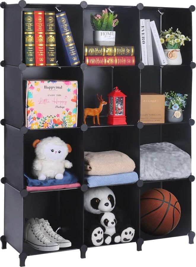 Kubus Boekenkast 12 Opbergunit Stapelelementen voor Slaapkamer Badkamer en Kantoor