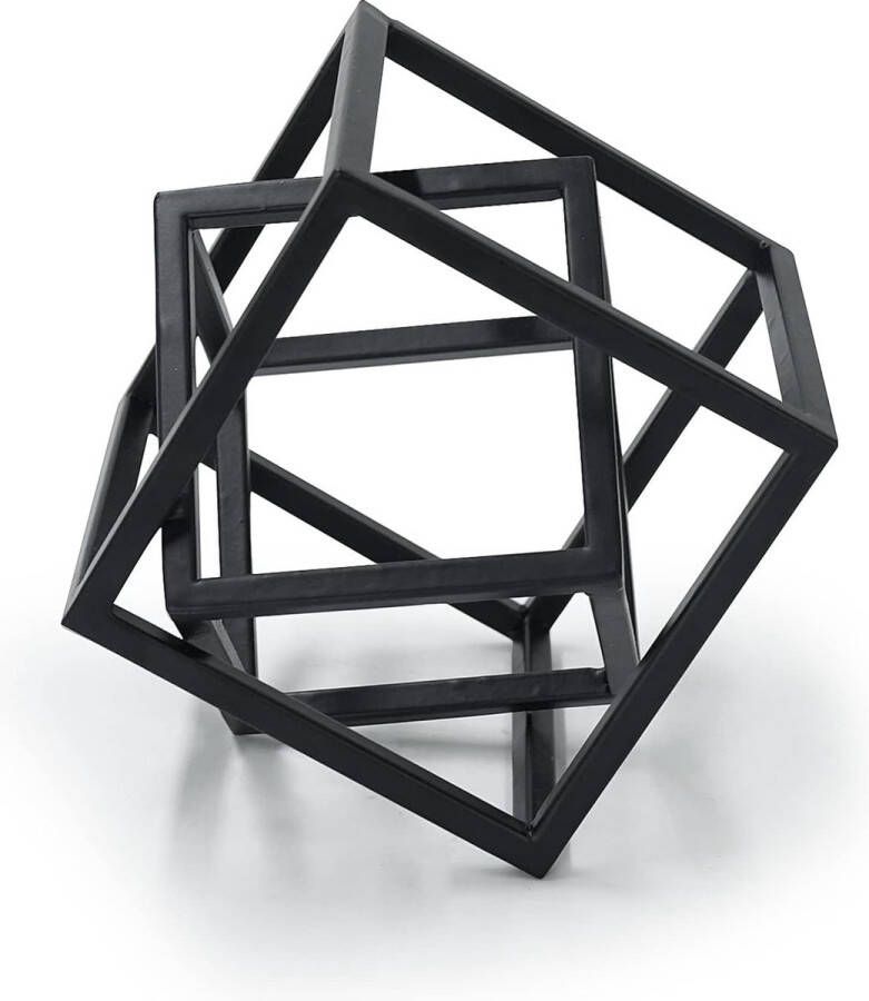 Kubus geometrisch ijzeren standbeeld minimalistische sculptuur voor slaapkamer salon boekenkast en woondecoratie