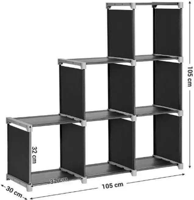 Kubuskast – Vrijstaande Kast – Basic – Opruimen Stof – Zwart – 105x30x105