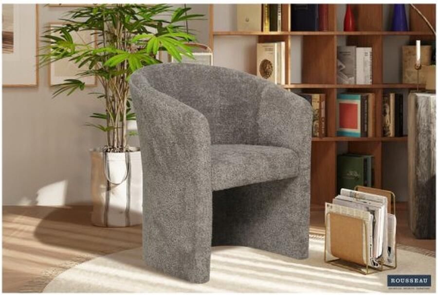 ZAZA Home Kuipstoel 'Charlie' Bouc Bruin Structuur spaanderplaat en bekleding polyester