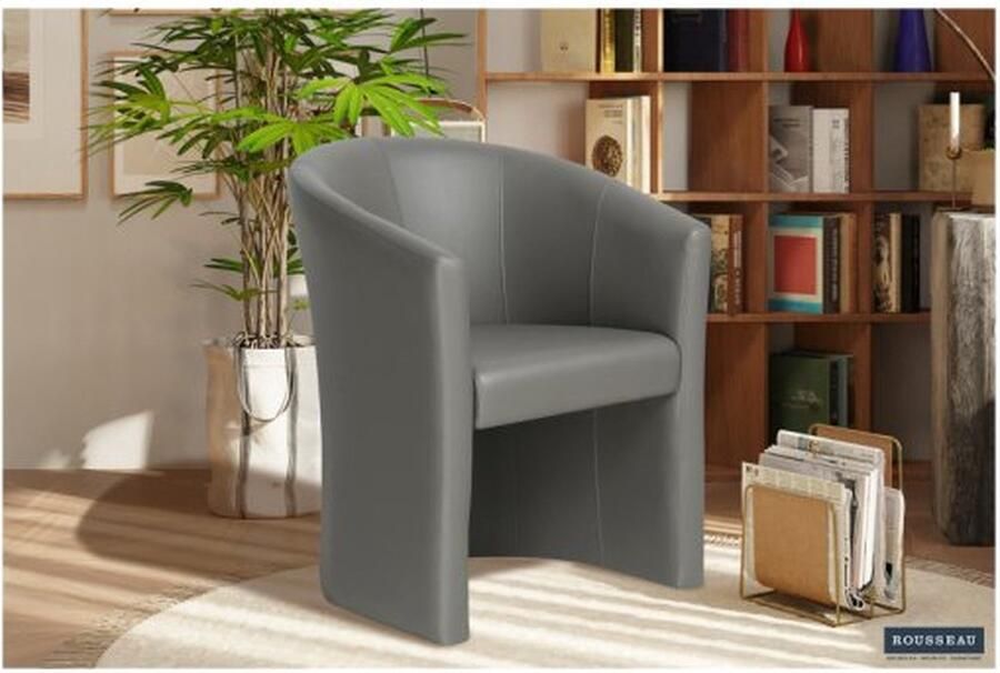 ZAZA Home Kuipstoel 'Charlie' PU Taupe Structuur spaanderplaat en bekleding PU