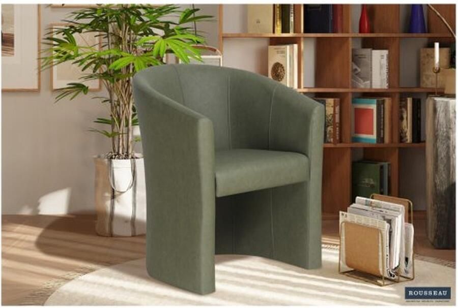 ZAZA Home Kuipstoel 'Charlie' Vintage PU Groen Structuur spaanderplaat en bekleding PU