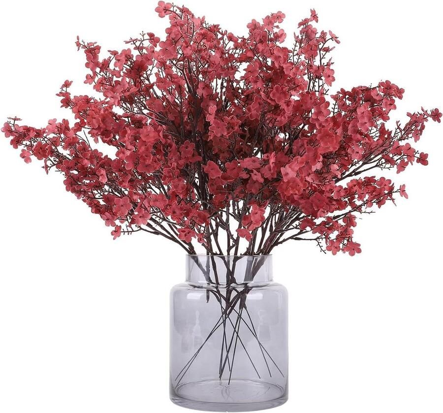 Kunstbloemen 12 stuks Gypsophila voor doe-het-zelf bruiloft boeket feestdecoratie rood tuin party tafel centerpieces huis decoratie