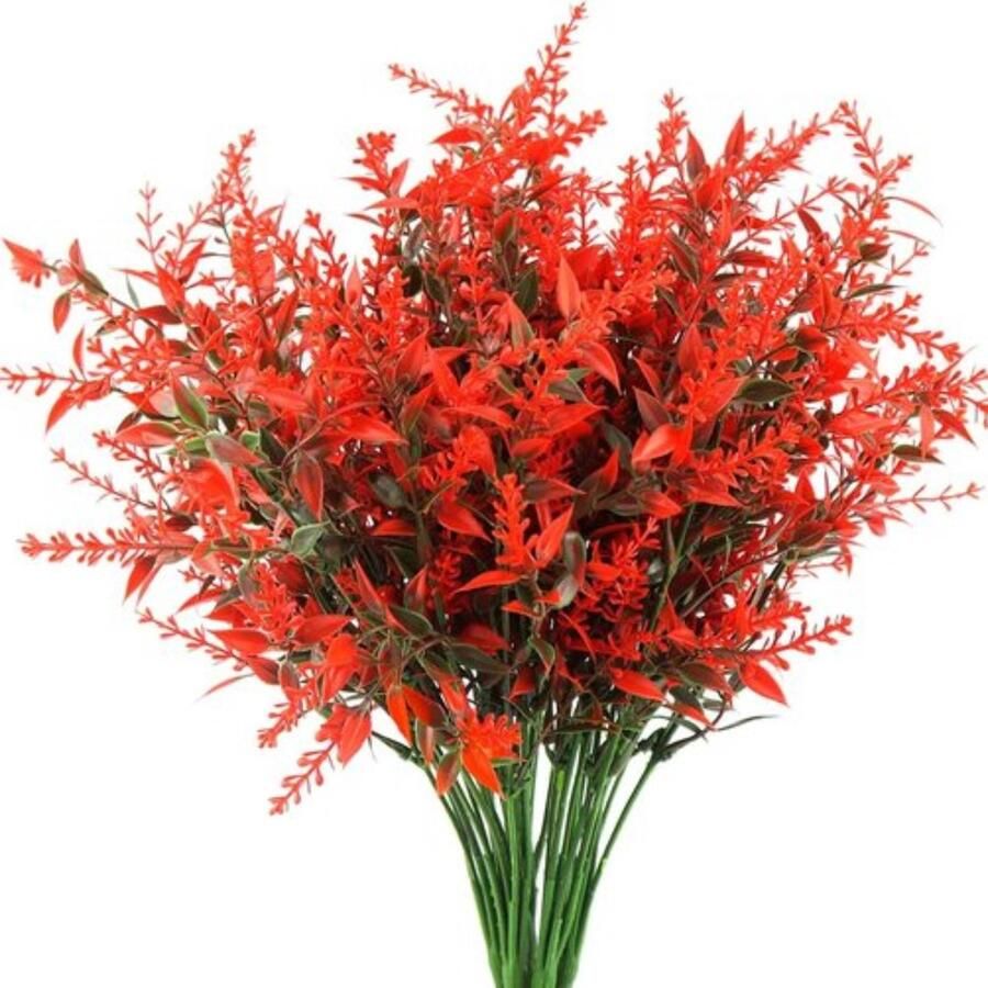 Kunstbloemen in pot lijken op echte bloemen UV-bestendig. Set van 10 bundels nep bloemen kunstplanten voor op het balkon struiken decoratieve kunstbloemen lavendel voor tafel huis en tuin