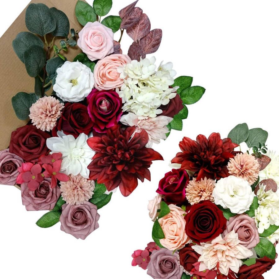Kunstbloemen stoffige roos verschillende kunstbloemen bruiloftsdecoratie bloemen voor tafel taartdecoratie bruiloft eetbaar decoratie bloemen voor bruidstaarten
