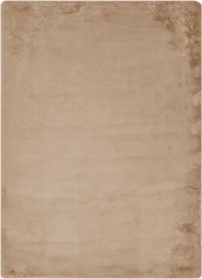 Kunstbont Coste Pluizig tapijt voor de slaapkamer ideaal als bedmat bonttapijt imitatiebont 80 x 150 cm taupe