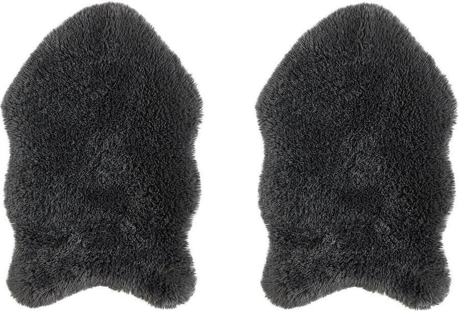 Kunstbont tapijt Alpa gezellige hoge vloer bonttapijt 35 mm poolhoogte zacht en pluizig antraciet set van 2 50 x 80 cm gezelligheid en comfort