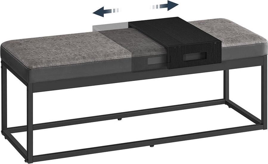 Kunstleer Opbergbank Poef Zitorganisator Gewatteerd kussen 100 cm x 40 cm x 50 cm