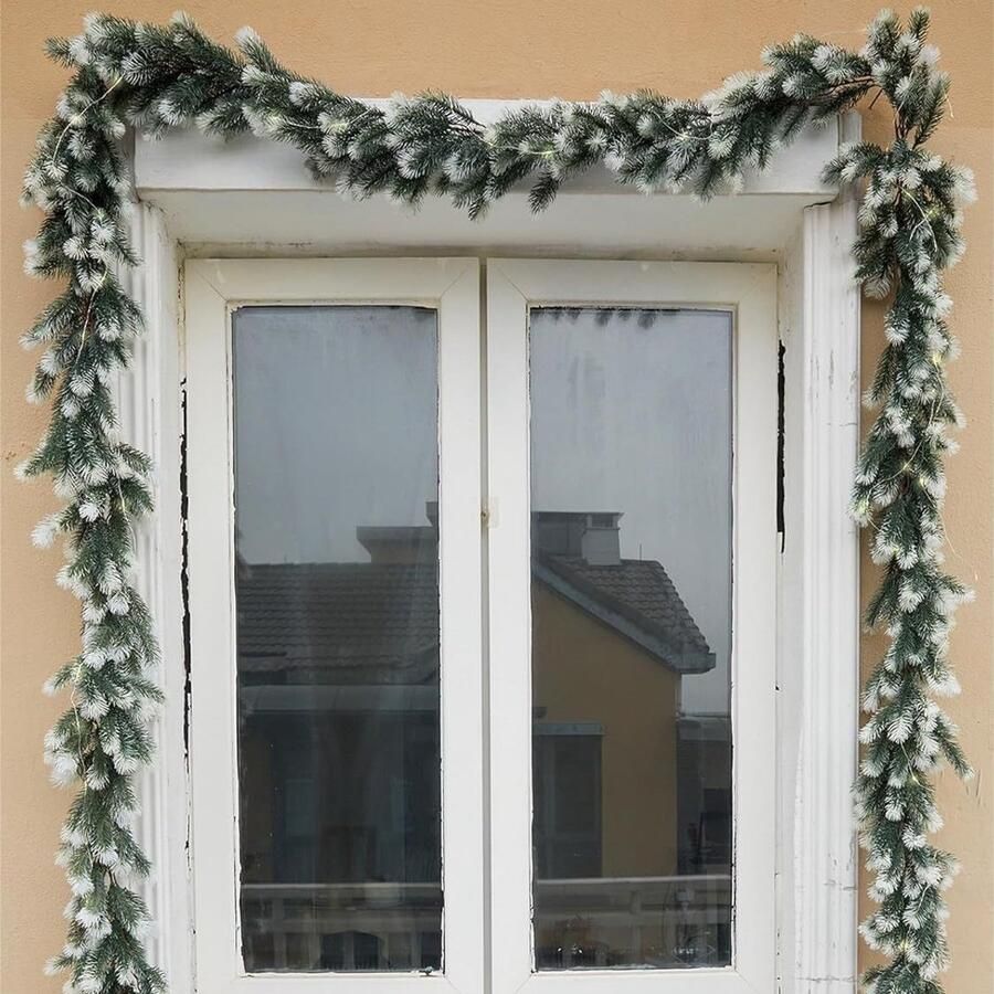 Kunstmatige Lange Dennenaald Wijnstok Real Touch Winter Lange Dennenaald Wijnstok Groene Kunstmatige Groene Wijnstok Geschikt Voor Tafels Mantels Muren Binnen- En Buiten Kerstdecoraties 195cm 76.77in