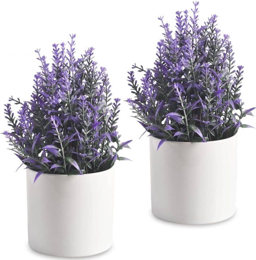 Kunstmatige Mini Ingemaakte Lavendel Kunstmatige Plastic Plant met Pot voor Thuis Bureau Decoratie