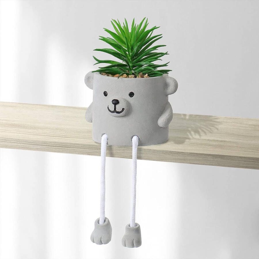 Kunstmatige potplant leuke nep vetplanten met hangende benen beer faux vetplant potplant decoratie voor thuis kantoor woonkamer bureau boekenkast