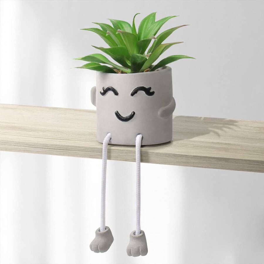 Kunstmatige potplant mooie nep-vetplant met hangende poten emotionele cement kunstplanten decoratie voor thuis kantoor tafel bureau woonkamer