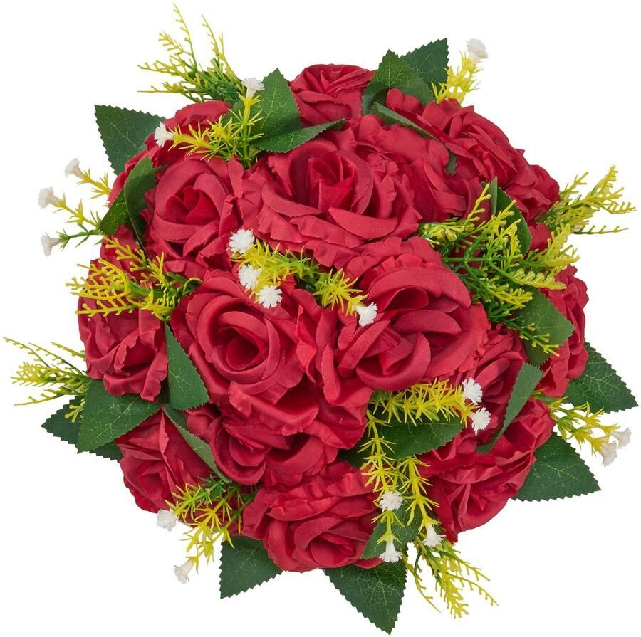 Kunstmatige Rozenballen 10 Stuks 9 5-Inch Decoratieve Boeketten voor Bruiloften Evenementen en Woningdecoratie Faux Bloemenarrangementen voor Tafel Centerpieces en Feestdecoraties Rood