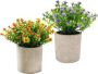 Kunstplant 2 kunstplanten kleine planten in potten bureaudecoratie planten voor kantoor bureau huis keuken tuin tafel en badkamer - Thumbnail 2