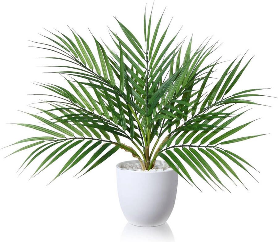 Kunstplant 40 cm kunstplanten in pot voor indoor decoratie kunstplant areca palm thuis bureau badkamer slaapkamer woonkamer decoratie (1 verpakking)