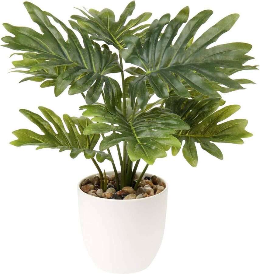 Kunstplanten klein kunstmonstera kunstplant bureau plastic planten 46 cm kunstplanten zoals echt kunstbanaanblad voor bureau badkamer woonkamer