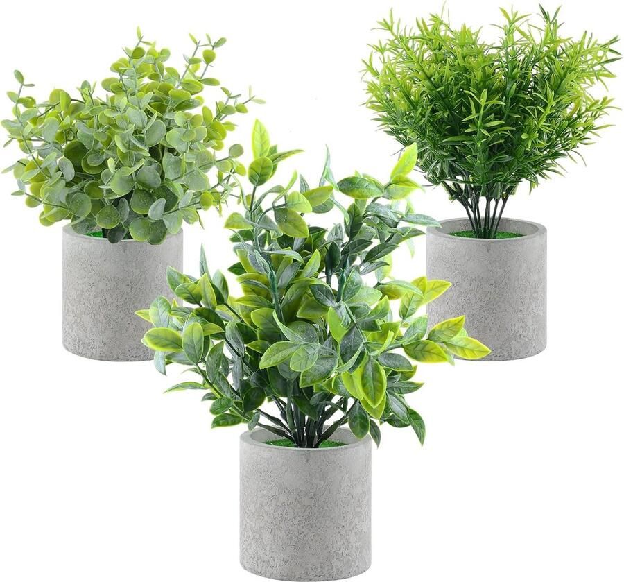 Kunstplanten voor binnen 3 stuks kunstplanten decoratieve kunstplanten in potten kunstplanten voor bureau slaapkamer boerderij decoratie