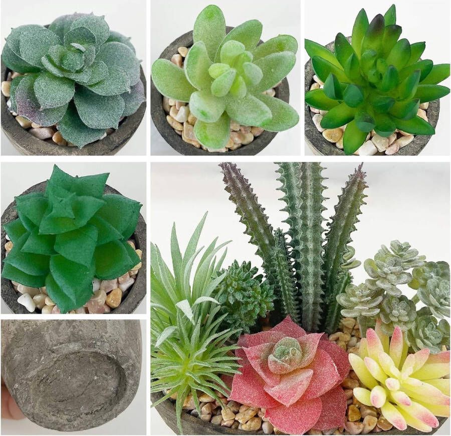 Kunstplanten voor vetplanten set van 5 realistische imitatie vetplanten potten voor thuis kantoor bureau decoratie