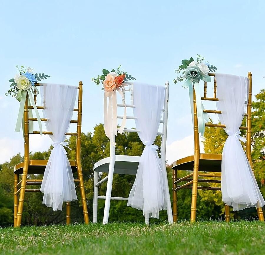 Kunstroos bloem bruiloft stoel decoratie elegant en stijlvol 1 stuk