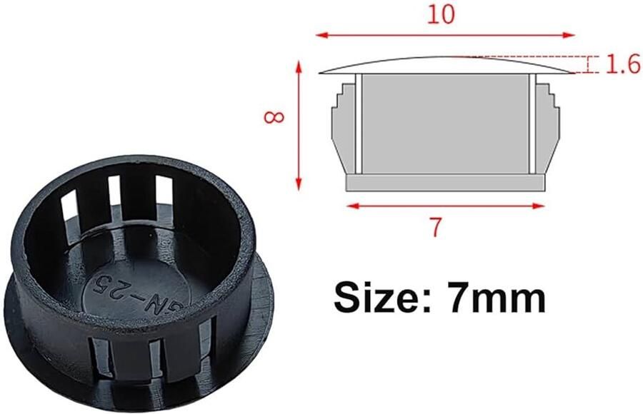 Kunststof gatenpluggen 20 stuks geschikt voor 7mm gaten hoogwaardig nylon