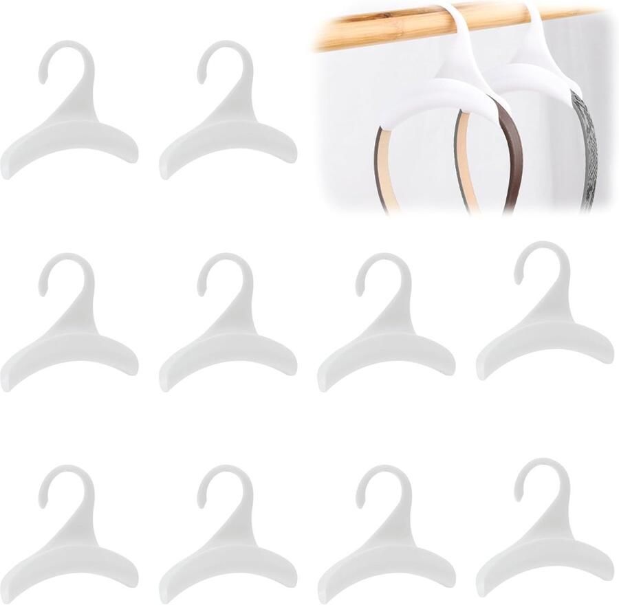 Kunststof Haken voor Kledingkast Organizer voor Tassen 10 Stuks Wit