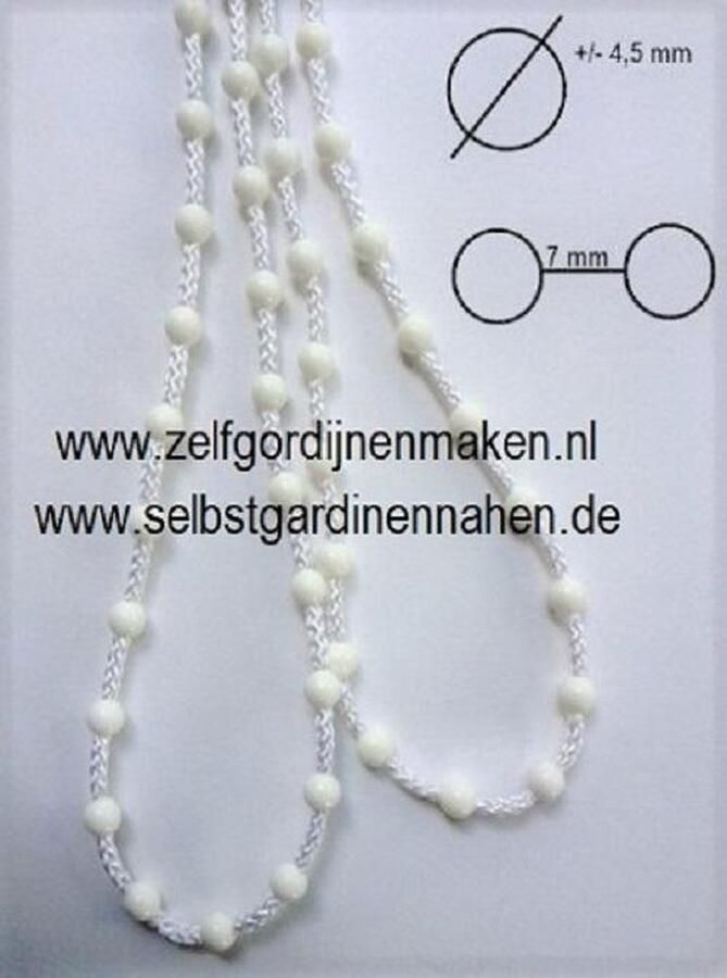 Kunststof ketting 400cm ( 800cm ketting) Gordijnketting Optrekketting