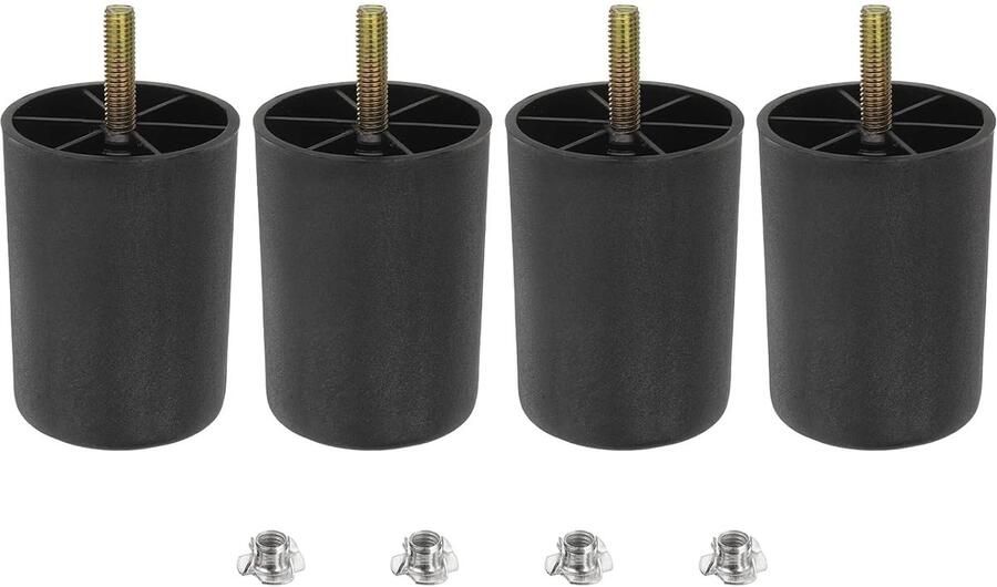 Kunststof meubelpoten set van 4 zwart hoogwaardig