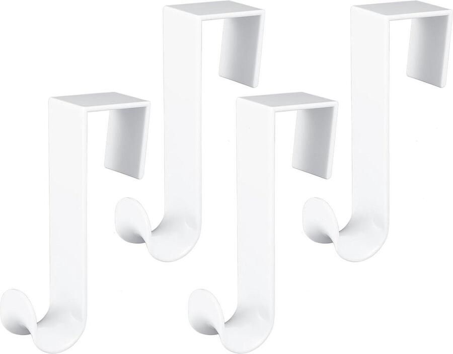 Kunststof over deurhaken 4 stuks deurhanger haak witte kapstok haak plastic deurhaken voor kleding handdoeken slaapkamer keuken badkamer
