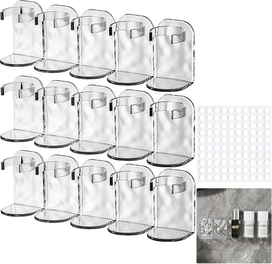 Kunststof rij wandplank 3 stuks Kunststof rij wandplank Punch Free Row Wandplank Punch Free Wandmontage Opberghaken Punch Free Wandhaken voor keukens en badkamers