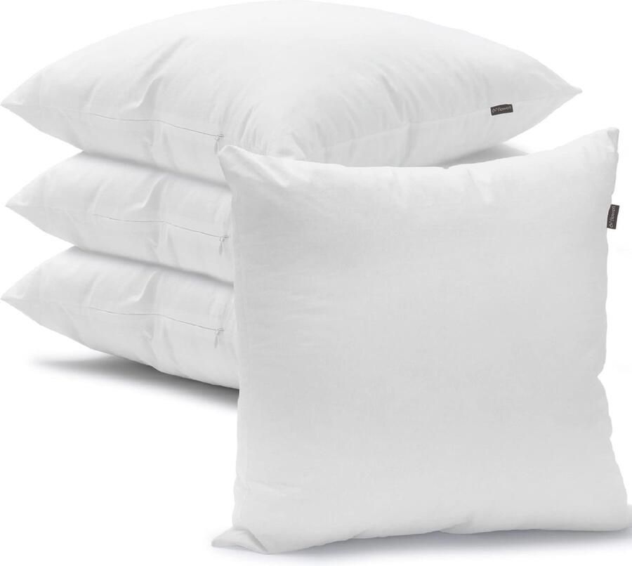 Kussen 35 x 35 cm set van 4 sierkussens voor bed en bank binnenkussen hypoallergene bankkussens anti-mijt zacht sierkussen met kussensloop microvezel afneembaar en wasmachinebestendig