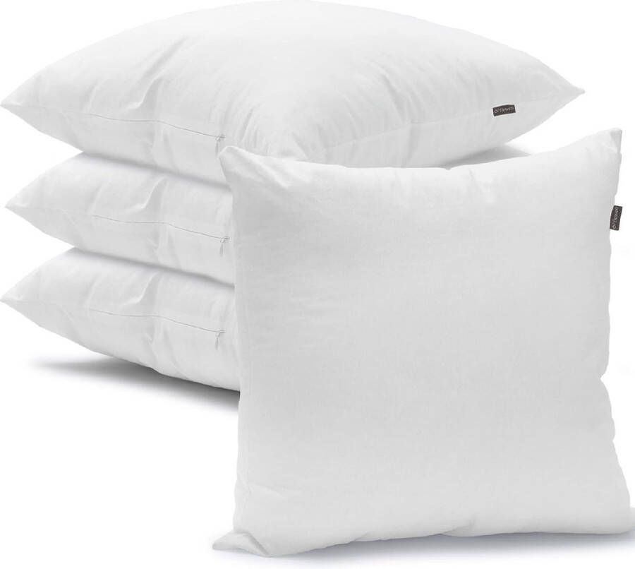 Kussen 40x40 set van 4 sierkussens voor bed en bank binnenkussen hypoallergeen zachte sierkussens anti-mijt met kussensloop katoen en polyester afneembaar en wasmachinebestendig