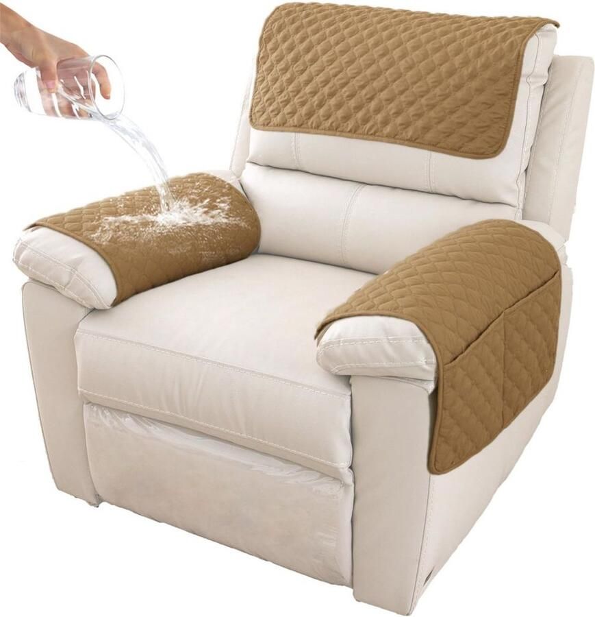 Kussen Armleuning Pad 3-delige Set Sofa Armleuning Hoes Fauteuil Armleuning Hoes Hoofdsteun Hoes Antislip Gewatteerde Meubelbeschermer (38cmx57cm) Wikkelvormig donkergrijs - Foto 6