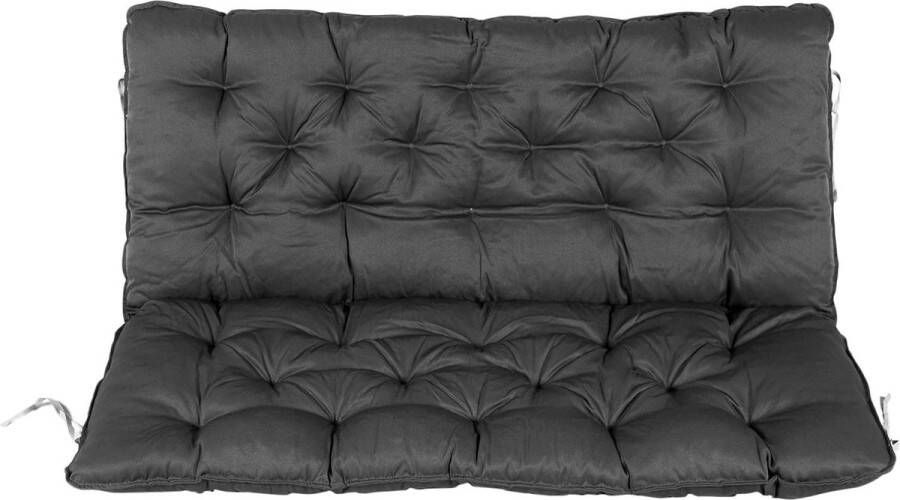 Kussen met rugpaneel voor bank grijs 120 x 98 x 10 cm
