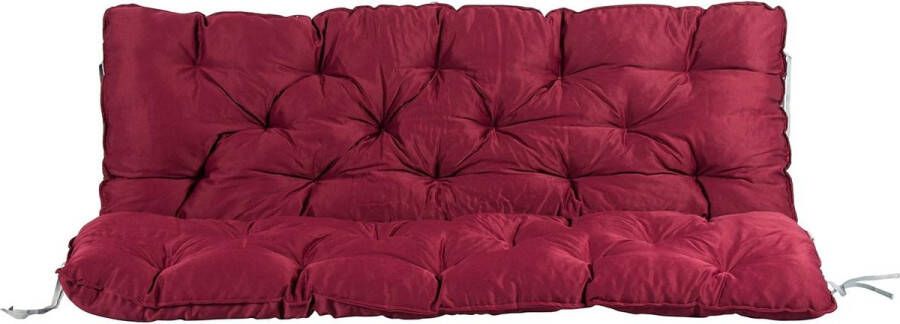 Kussen met rugpaneel voor bank rood 150 x 98 x 10 cm