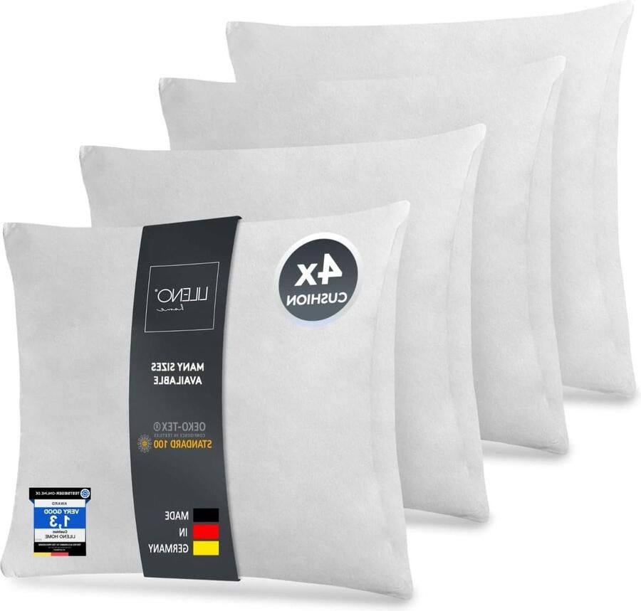 Set van 4 kussen vulling 40x40 cm Binnenkussen wasbaar op 40°C geschikt voor mensen met allergieën Polyester kussen voor bank sofa cocktail en hoofdkussen