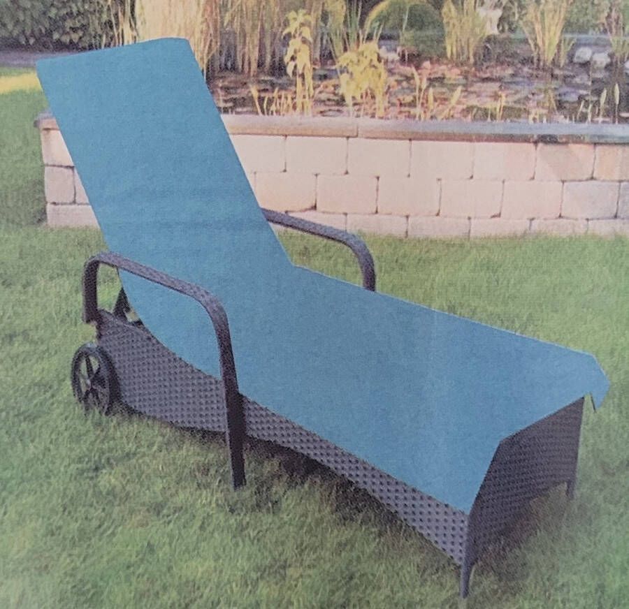 Kussenbeschermer ligbed lichtblauw 80x200 cm handdoek voor ligbed