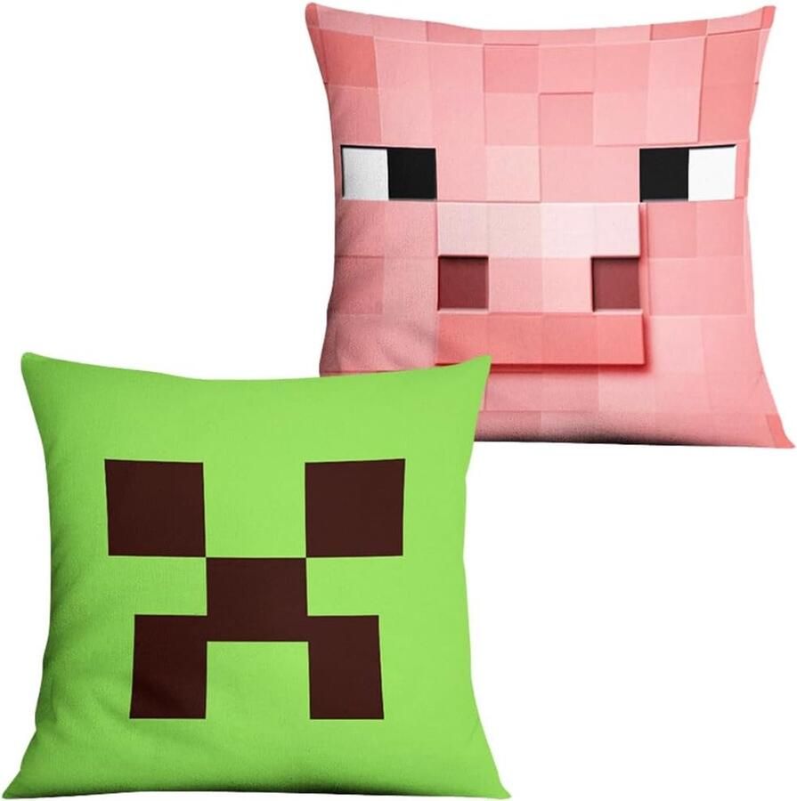 Kussenhoes 2 stuks grappige kussenhoezen 45 x 45 cm decoratieve vierkante kussenhoes anime games bankkussenhoes kussenhoes voor bank auto slaapkamer woondecoratie