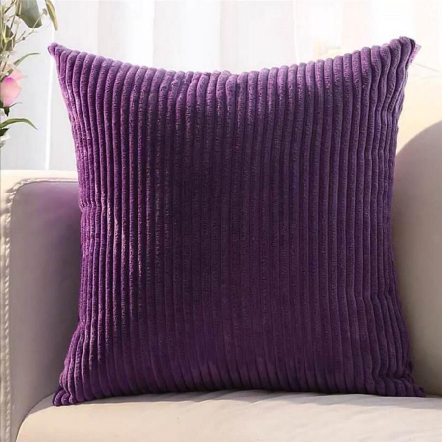 Kussenhoes 65*65 cm 1 stuk 4XL Slaapkamer Woonkamer Woondecoratie Kussenhoes voor slaapbank Corduroy bankdecoratie Corduroy kussenhoes voor slaapkamer Zonder kern Gestreepte sierkussenhoes