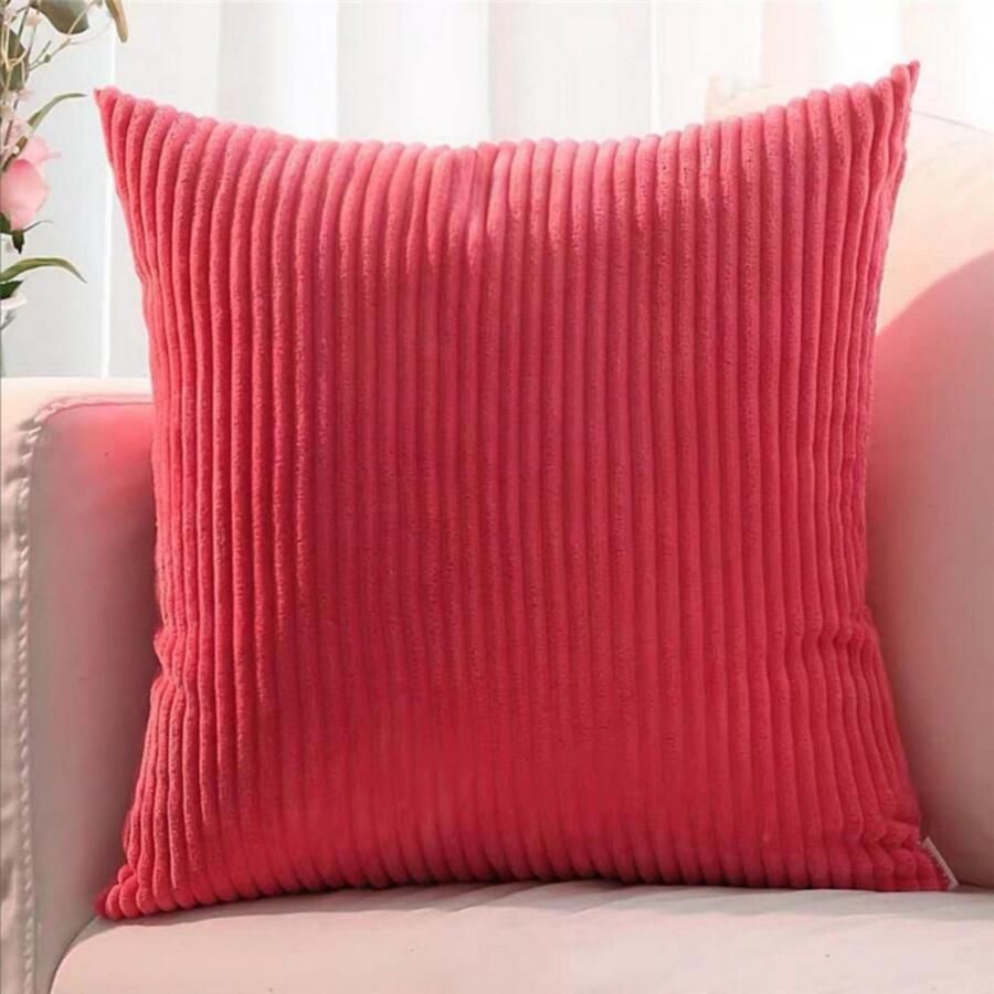 Kussenhoes 50*50 cm 1 stuk -2XL Slaapkamer Woonkamer Woondecoratie Kussenhoes voor slaapbank Corduroy bankdecoratie Corduroy kussenhoes voor slaapkamer Zonder kern Gestreepte sierkussenhoes