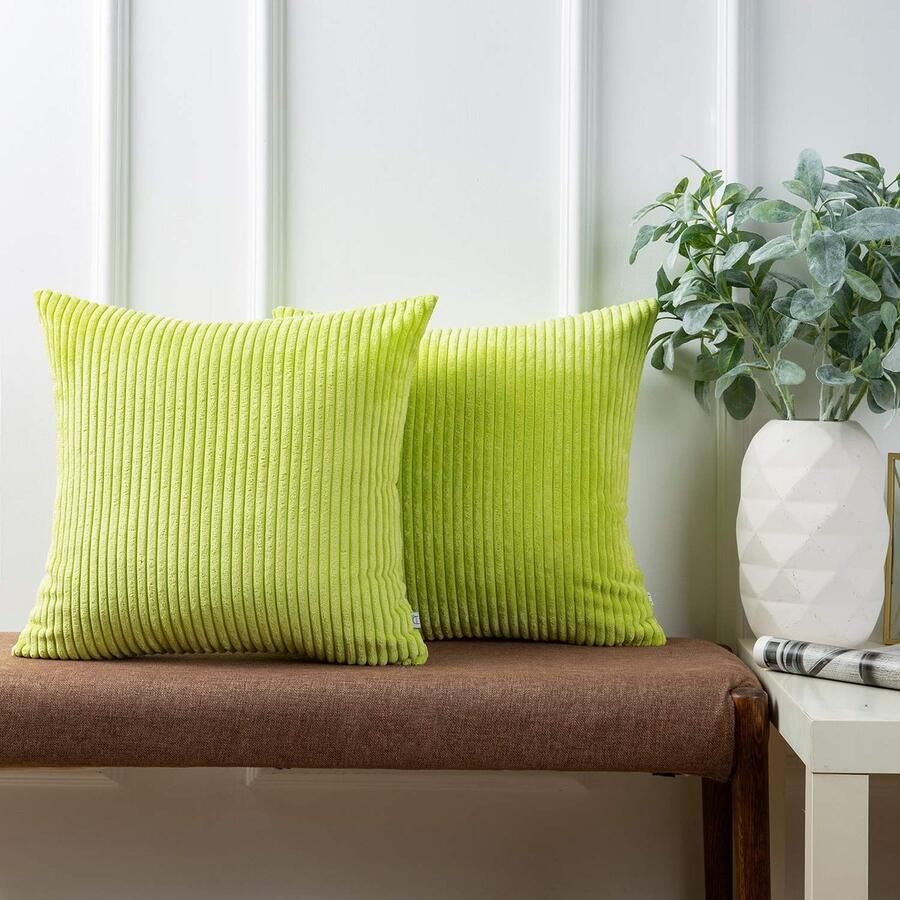Kussenhoes Decoratieve Kussenhoes Van Corduroy Bankkussen Kussenhoes Van Corduroy Decoratieve Zachte Kussenhoezen Voor Bank Fauteuil Huis Slaapkamer 50 X 50 Cm Groen