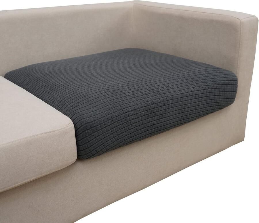 Kussenhoes voor bank Magic Stretch bankhoes voor 3 kussens L-vormig voor honden en huisdieren 2-zits vervangende meubelbeschermer donkergrijs lengte 25-37 inch (ongeveer 63 5-94 0 cm) (slechts 1 artikel)