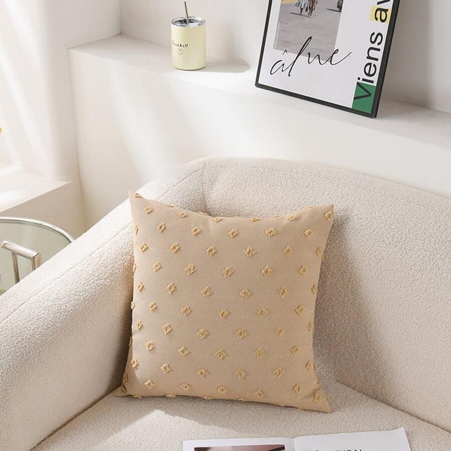 Kussenhoezen 2-pack Decoratieve kussenhoezen Linnen vierkante gestreepte kussenhoezen 3D bloemen kussenhoezen in boerderijstijl Voor slaapbank woonkamer 45x45cm Groen ruitpatroon