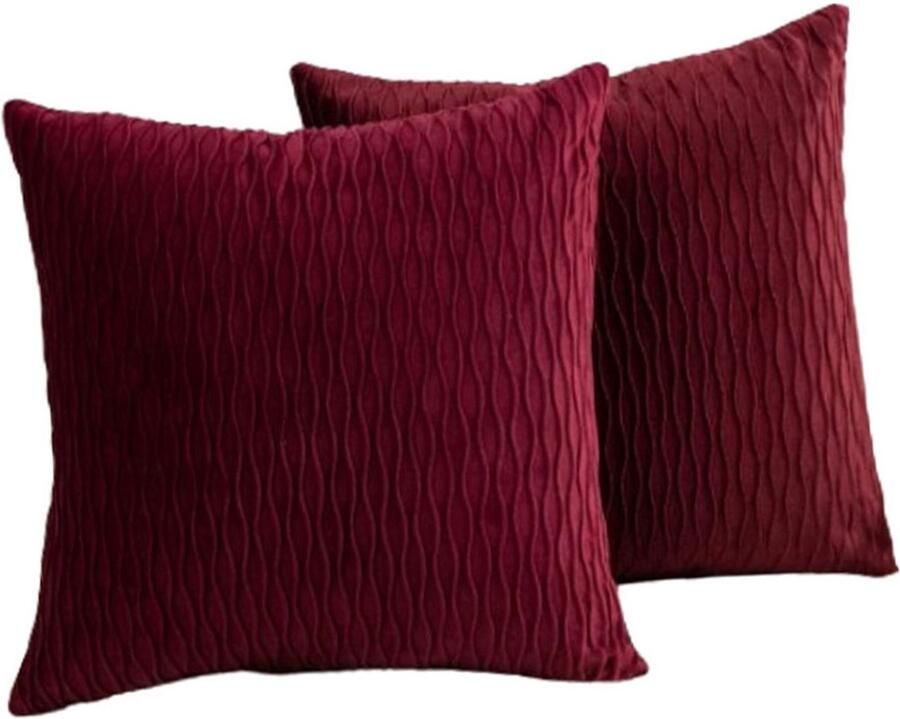Kussenhoezen Decoratieve Kussenhoezen pillowcase zonder kern 45x45cm 2 stuks wijnrood Gestreepte kussenhoes slaapbank woondecoratie
